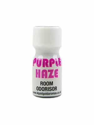 A small bottle labeled "Purple Haze Room Odourisers No Colour 10ml" against a white background.