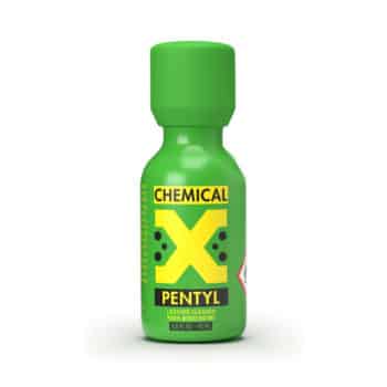 Bottle of chemical x pentyl 24ml leather cleaner on a white background.