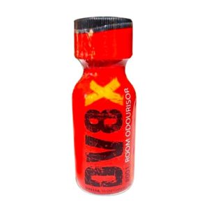 Red spray bottle with black cap labeled "lynx room odorisor.